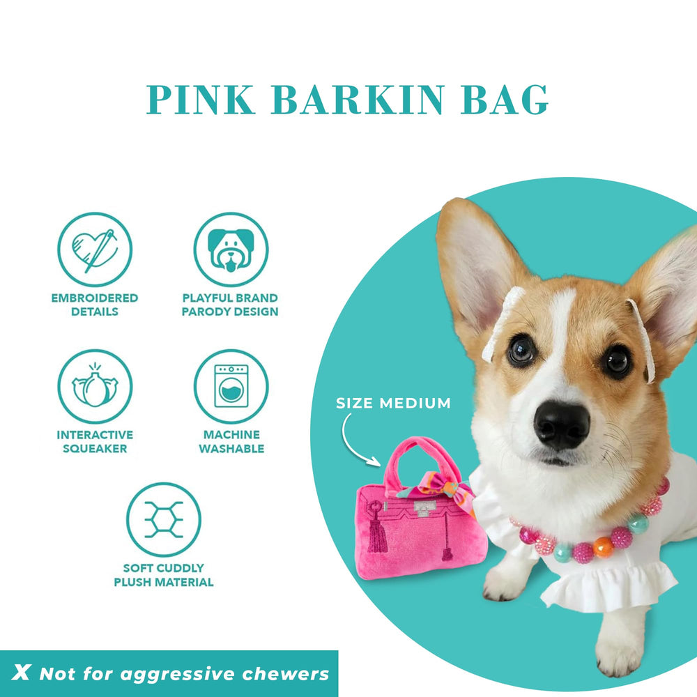 Haute Diggity Dog Barkin Bag with integrated squeaker for interactive play sessions.