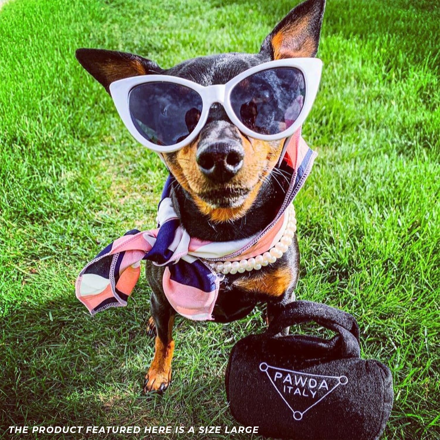 Soft plush material of Pawda Handbag provides comfy cuddle and gentle chews.