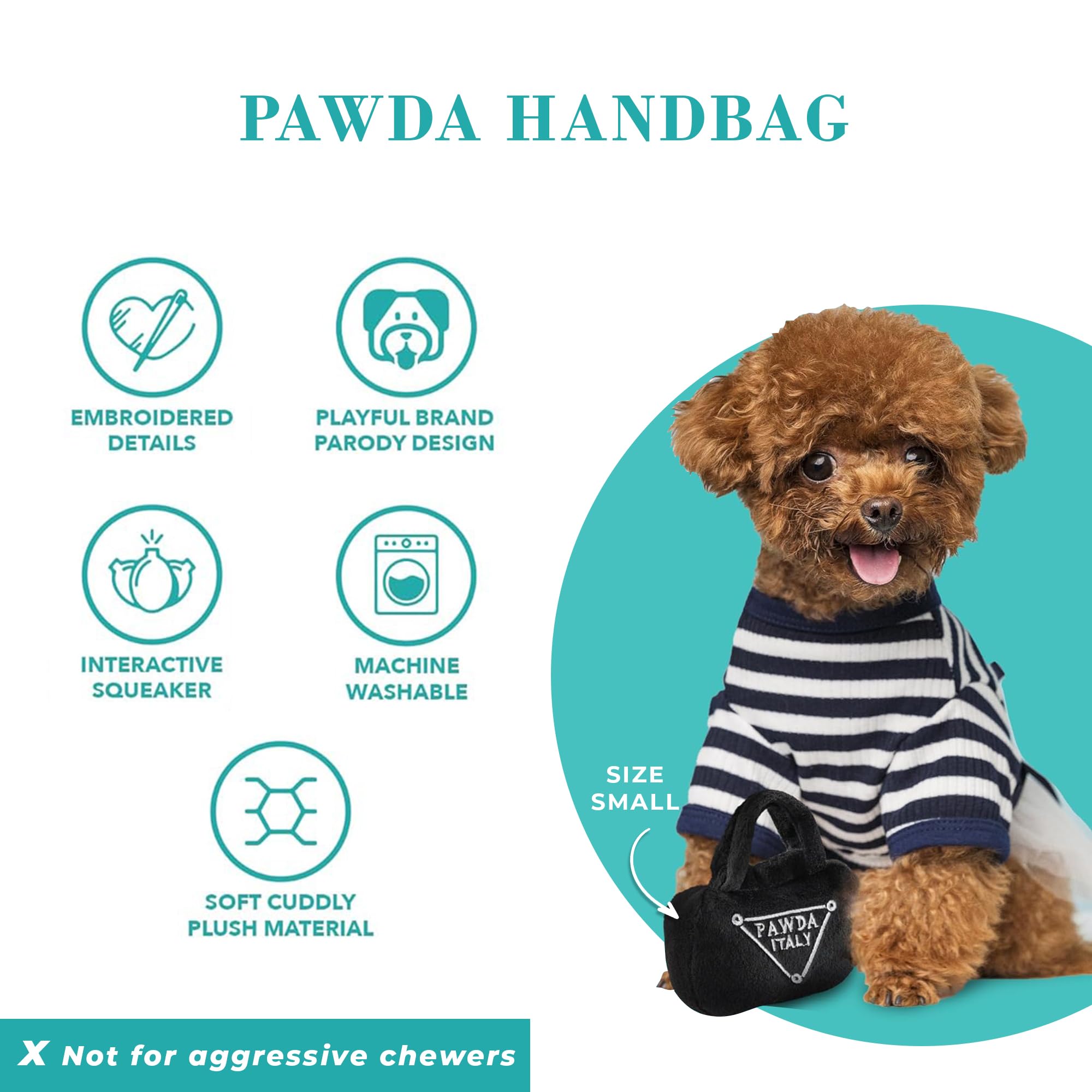 Haute Diggity Dog Pawda Handbag soft plush material provides cozy comfort during cuddles and gentle play.