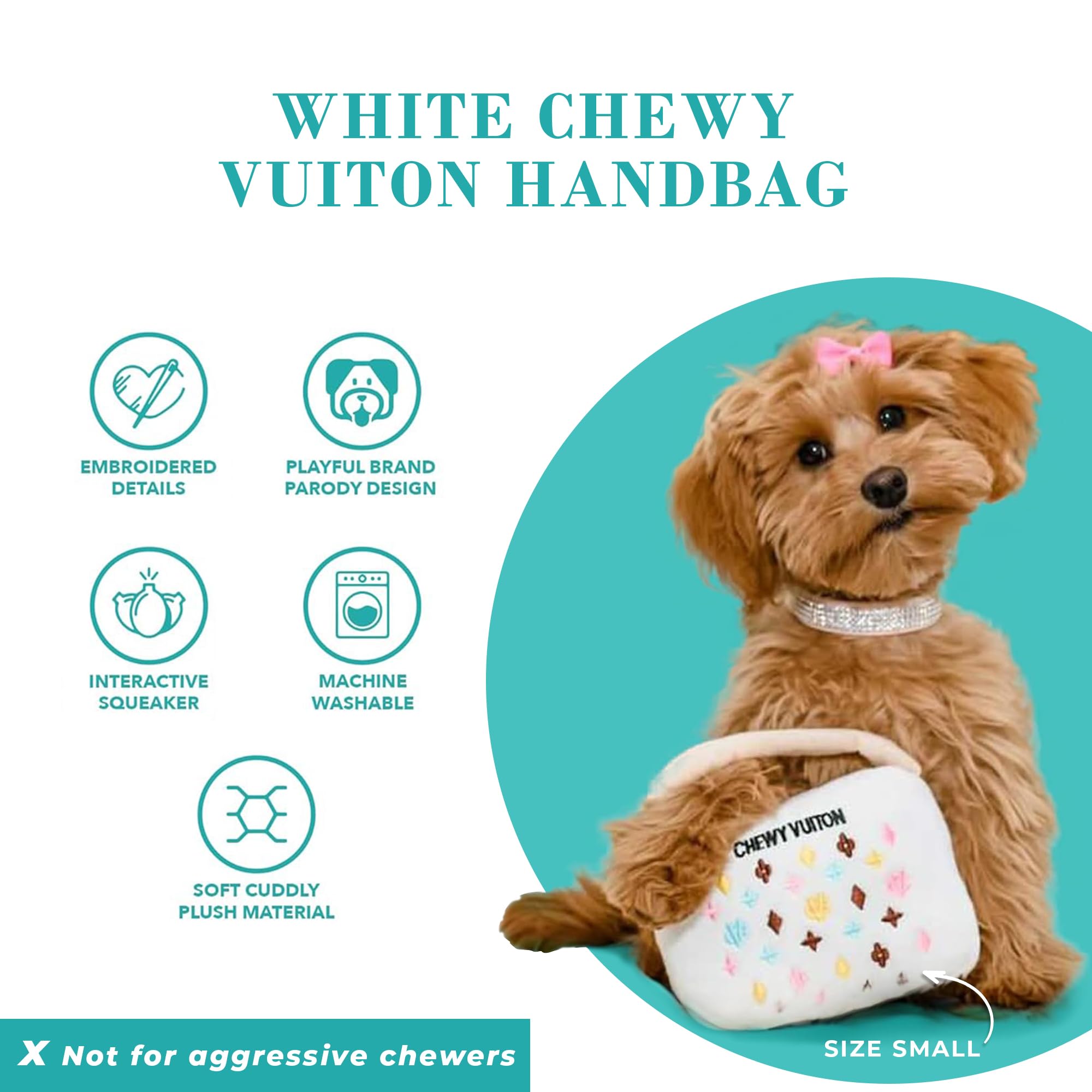 Haute Diggity Dog plush squeaker inside highlights engaging internal squeaker for long-lasting entertainment.