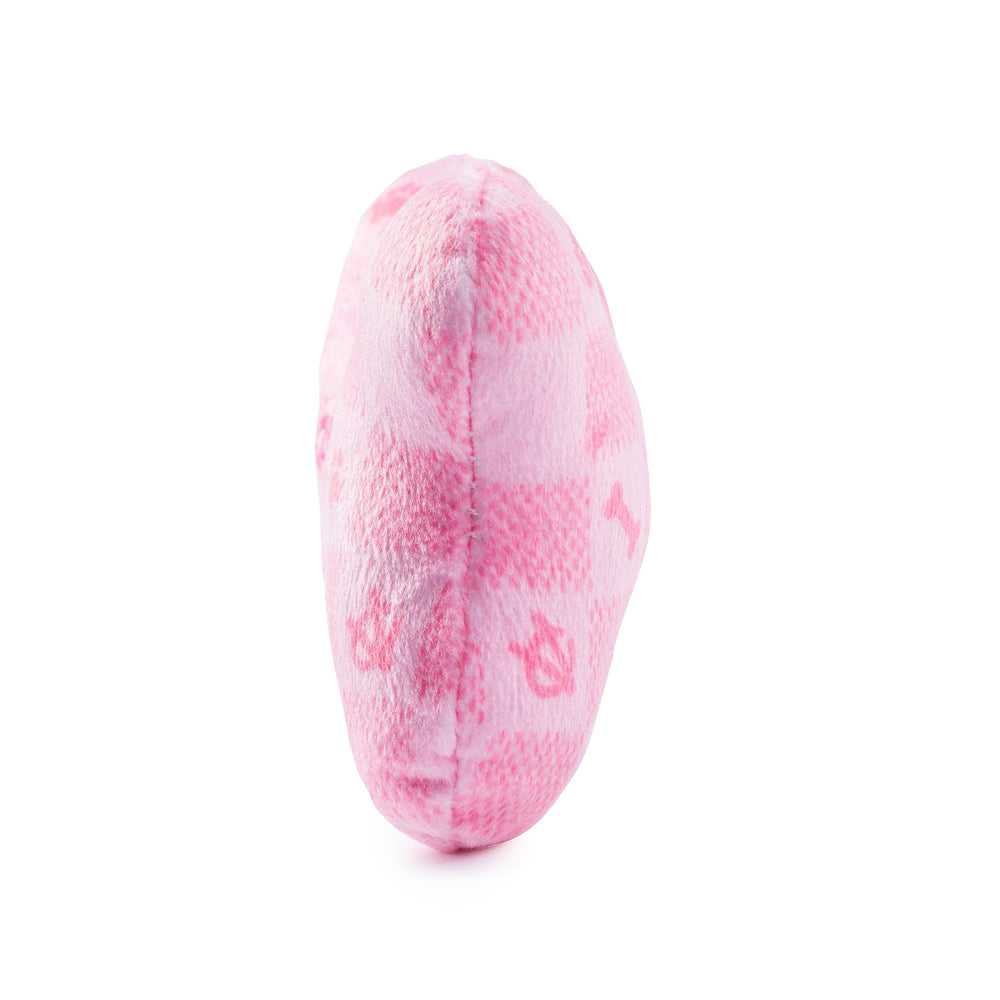 Haute Diggity Dog small-size Pink Checker Bone toy fits all breeds.