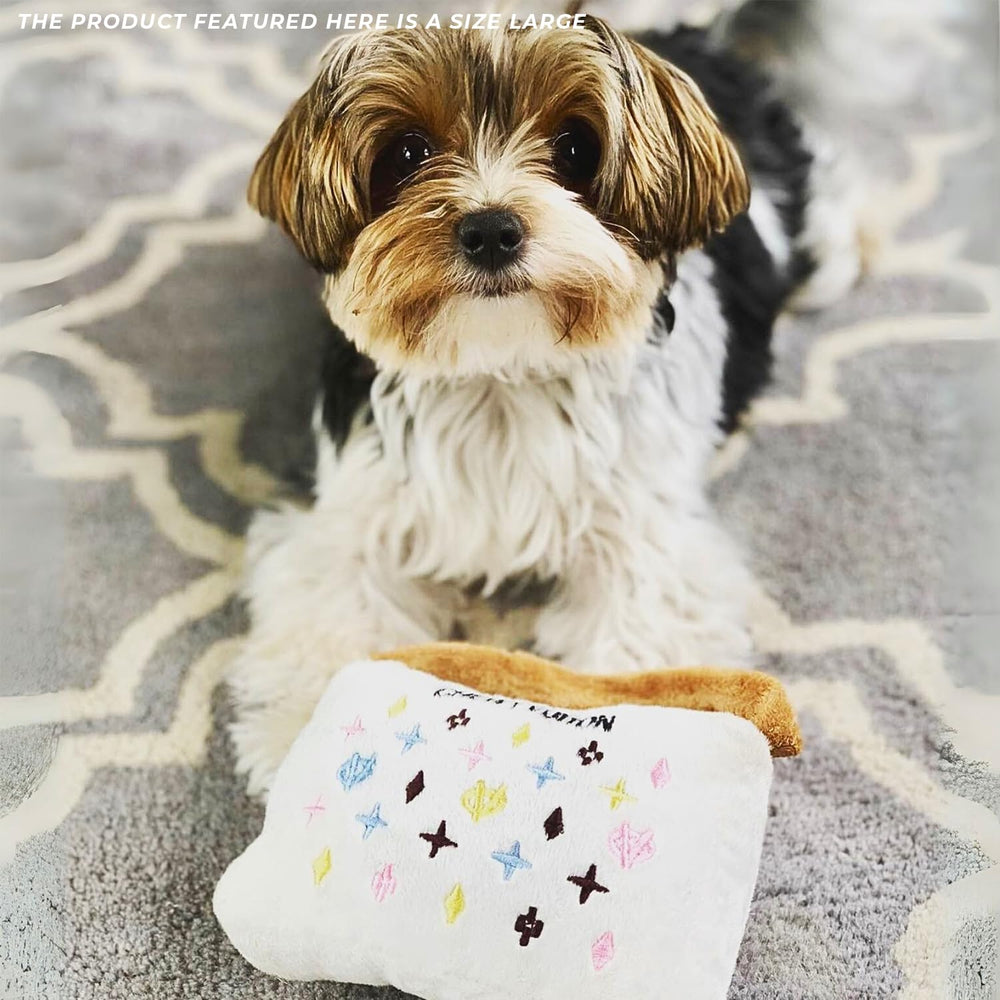 Haute Diggity Dog White Chewy Vuiton handbag dog-profile image emphasizes fashion-forward pet moments.
