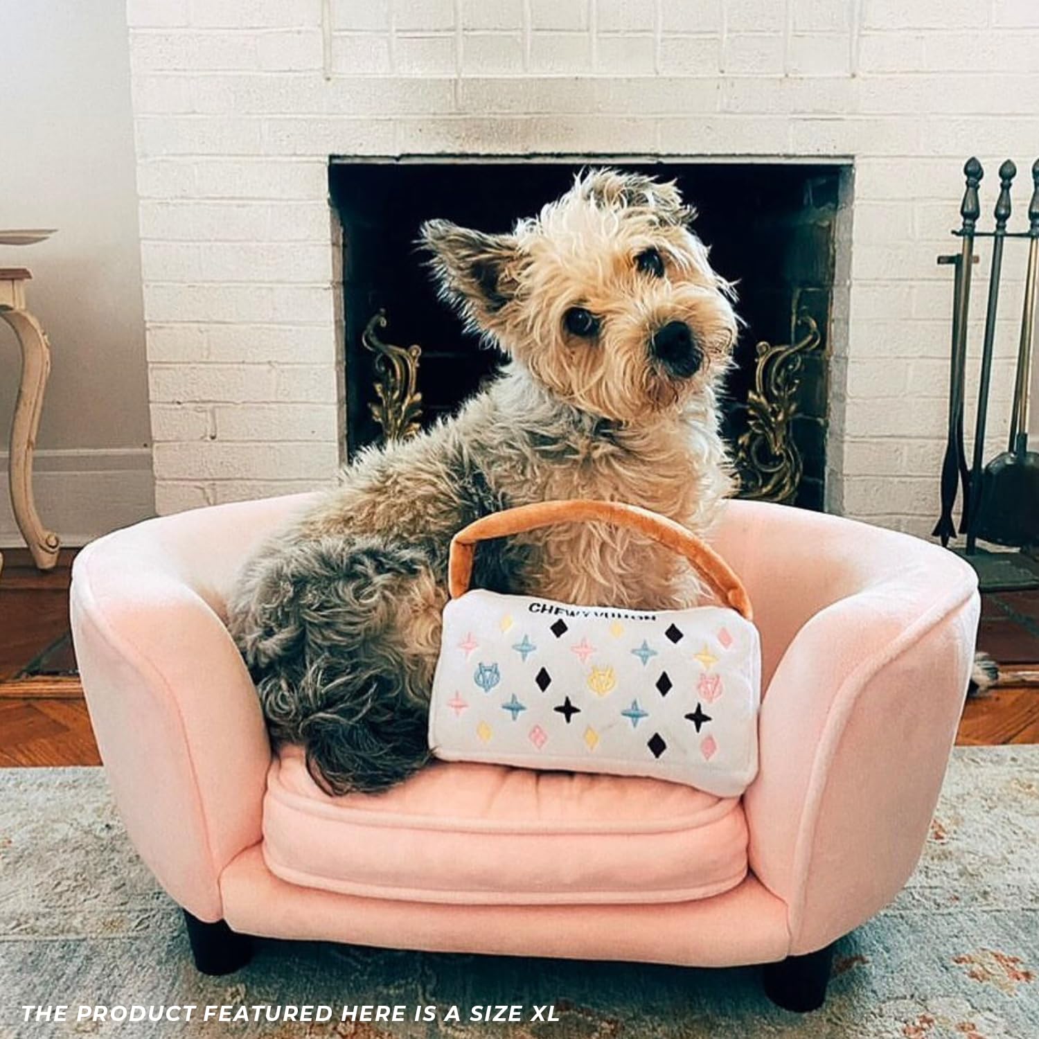 Haute Diggity Dog White Chewy Vuiton Handbag park ready for outdoor fetch and games.