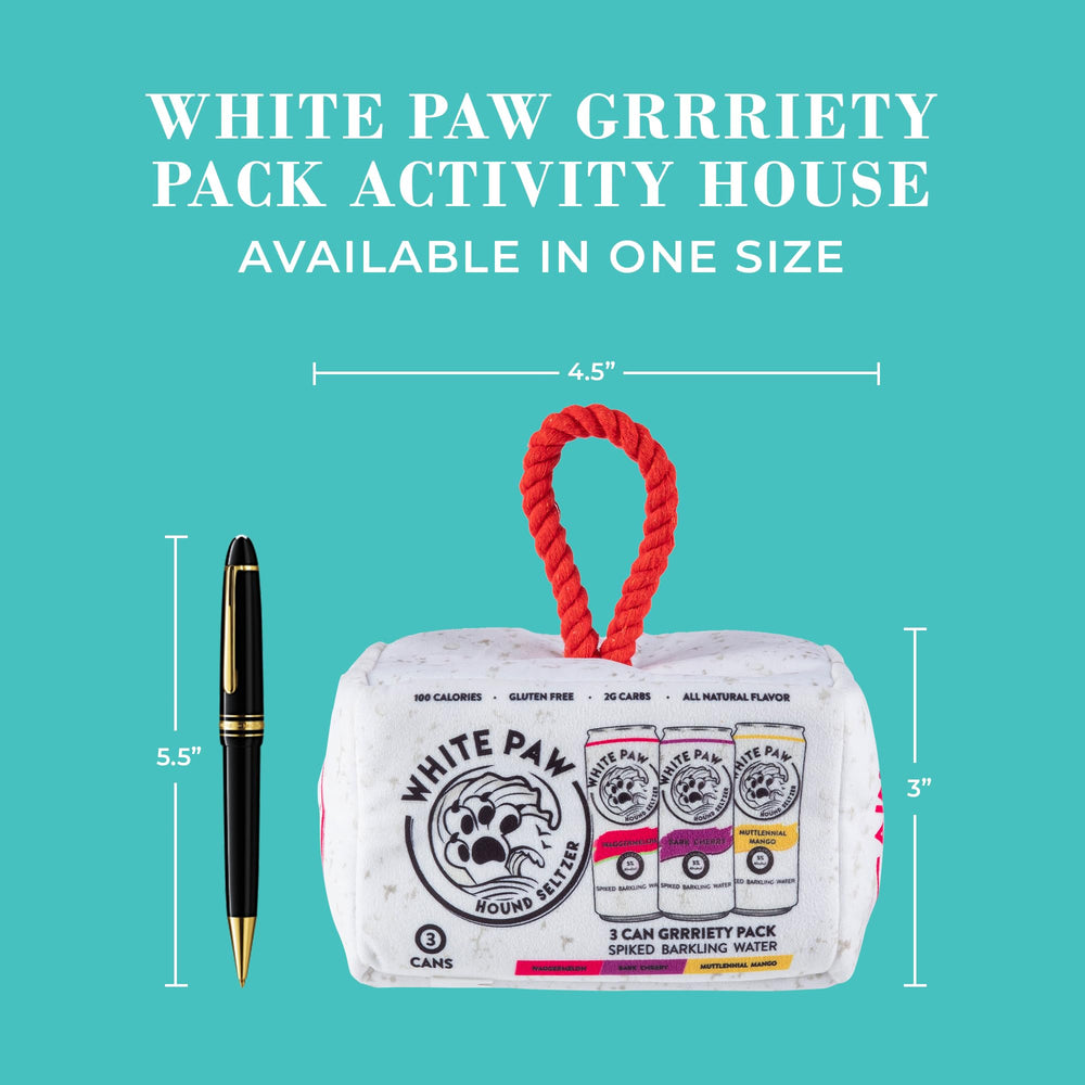 Haute Diggity Dog White Paw Grrriety Pack squeaker fosters interactive play and extended fetch sessions.
