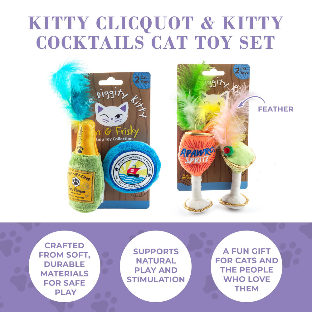 Haute Diggity Kitty embroidered-details toy adds stylish charm during gentle play.