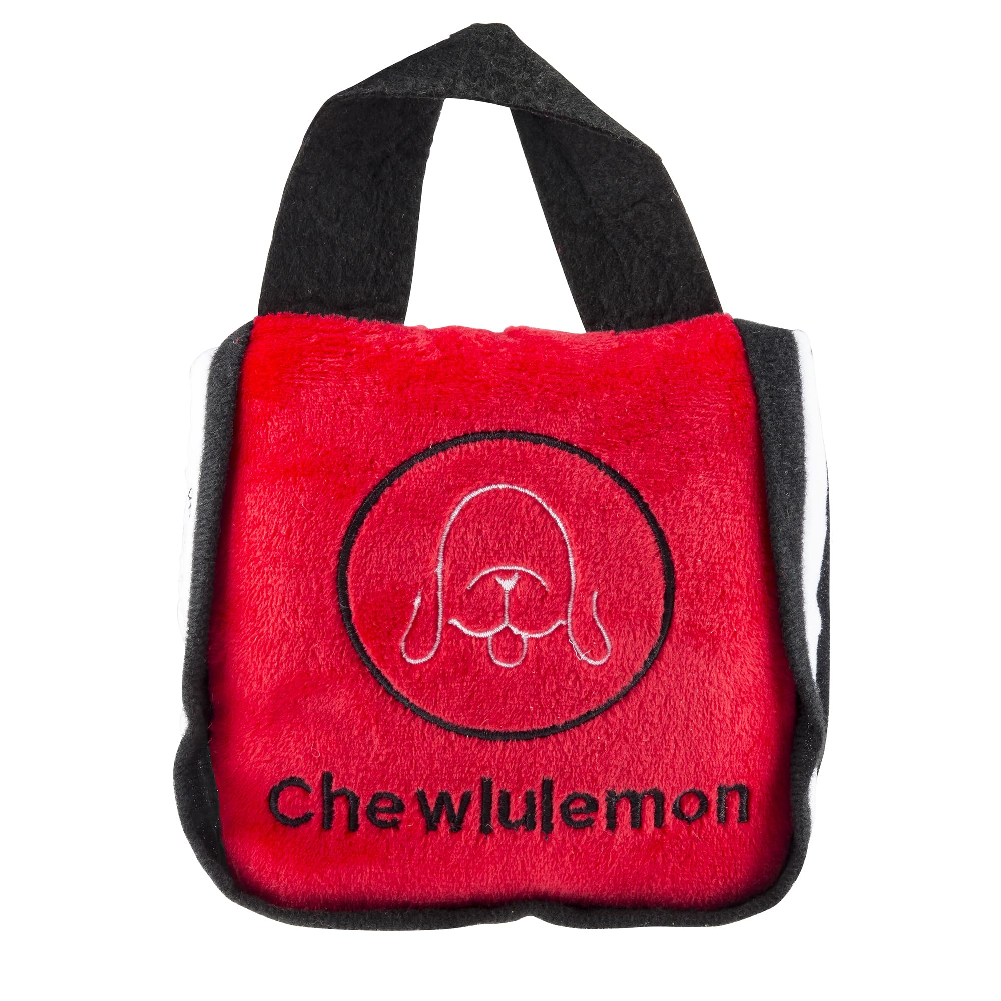 Haute Diggity Dog Chewlulemon Tote in red plush for fashionable, fun play.