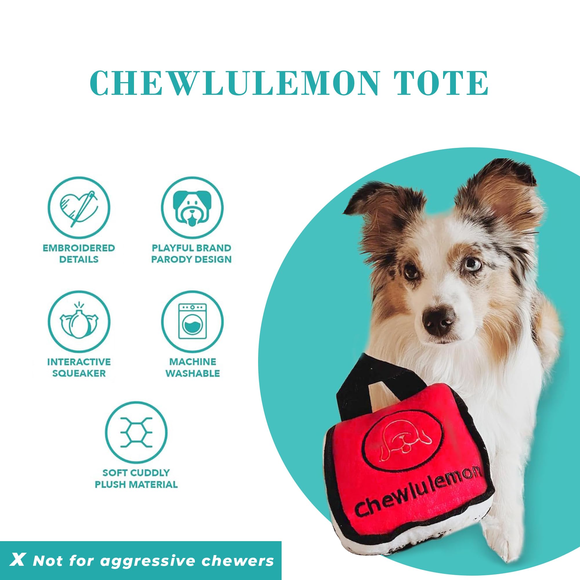 Haute Diggity Dog Chewlulemon Tote soft, durable plush for cuddles and tough play.