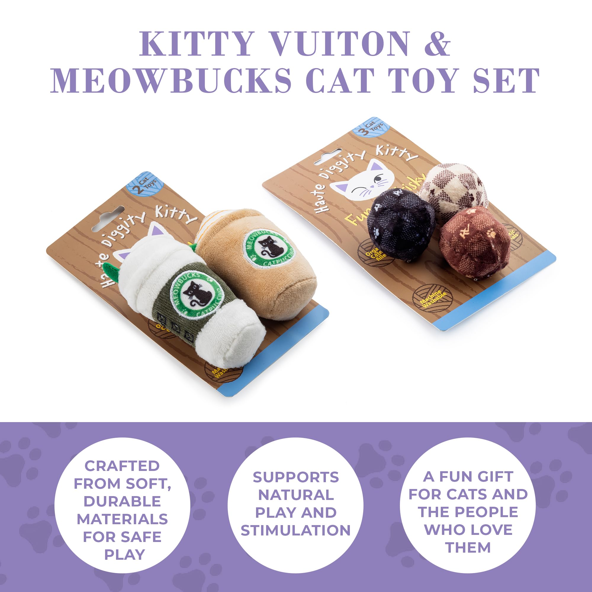 Haute Diggity Kitty Meowbucks cup design for interactive fetch
