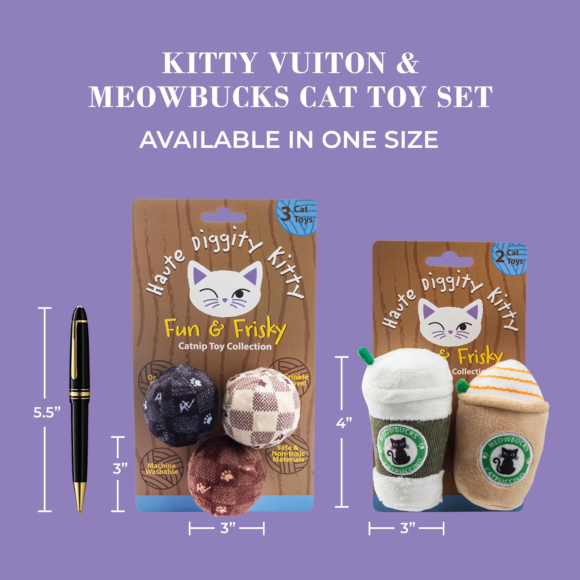 Haute Diggity Kitty Vuiton checker ball bright colors for interactive chase