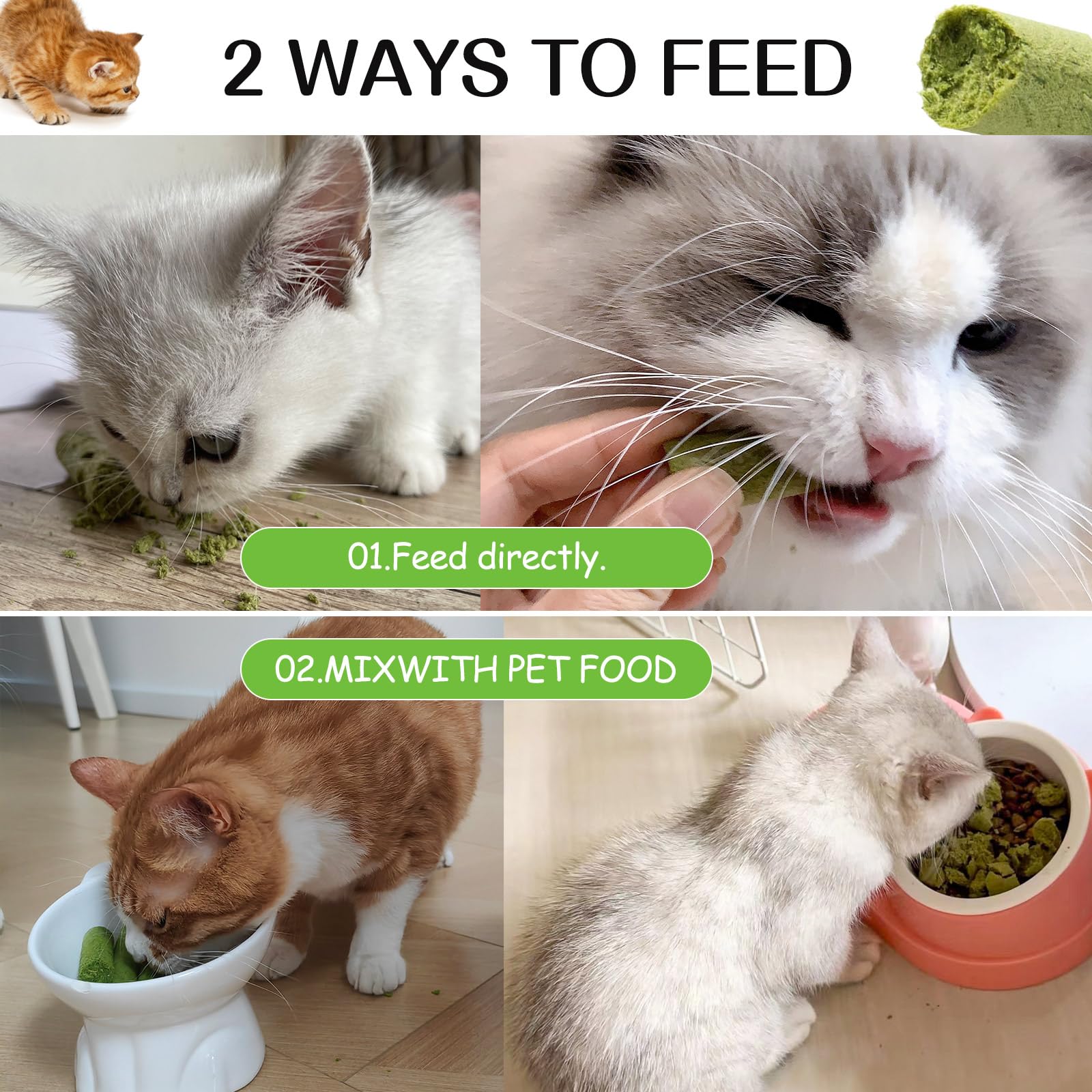 HavenJanny cat grass stick promotes hairball support with plant fiber.