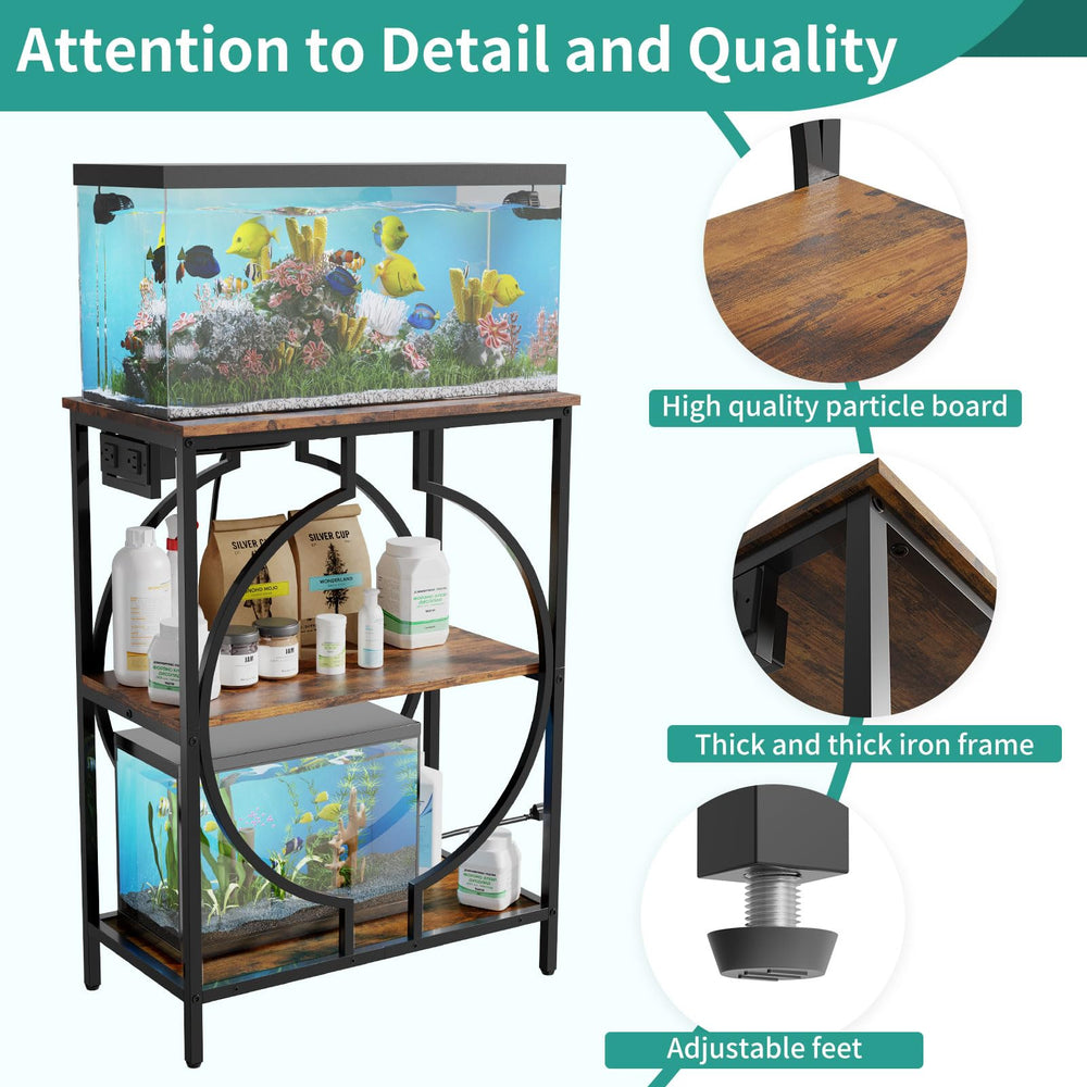 HavenlyYouth adjustable-feet stabilize on uneven floors for steady aquarium setups.