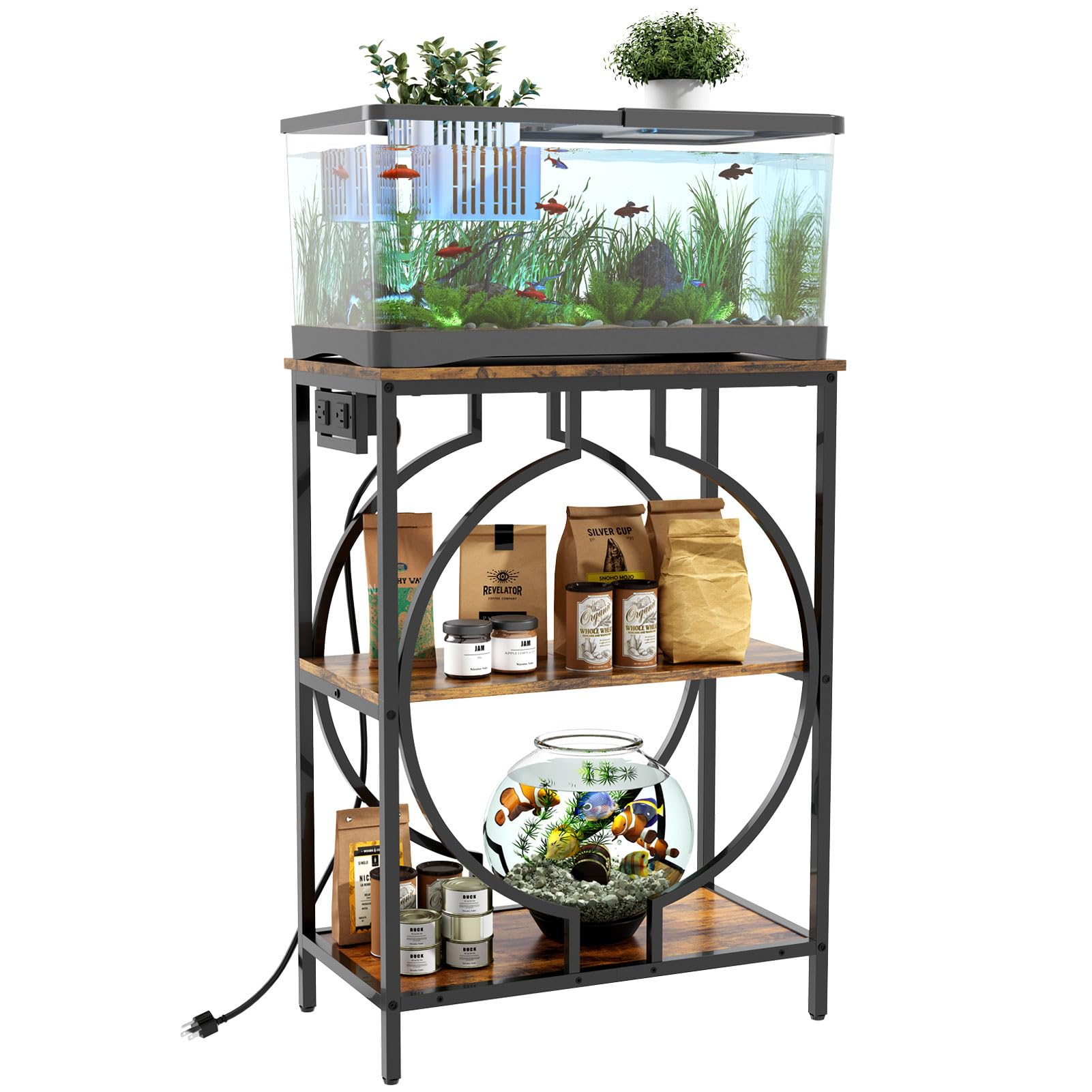 HavenlyYouth 10G aquarium stand top tier supports a 10-gallon tank securely for compact setups.