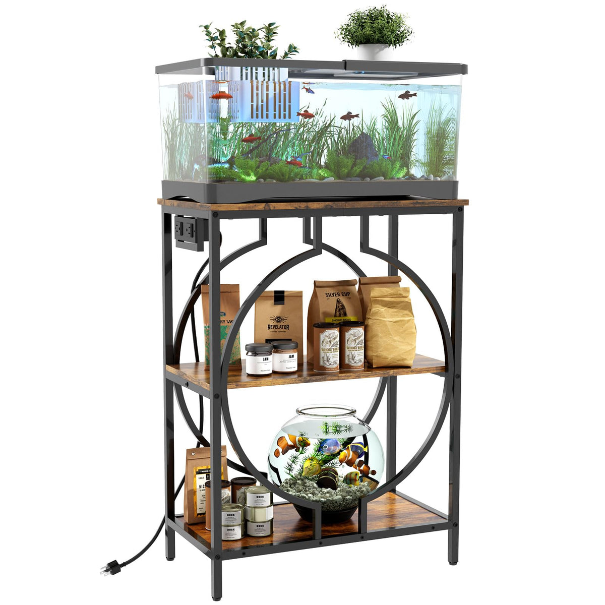 HavenlyYouth 10G aquarium stand top tier supports a 10-gallon tank securely for compact setups.