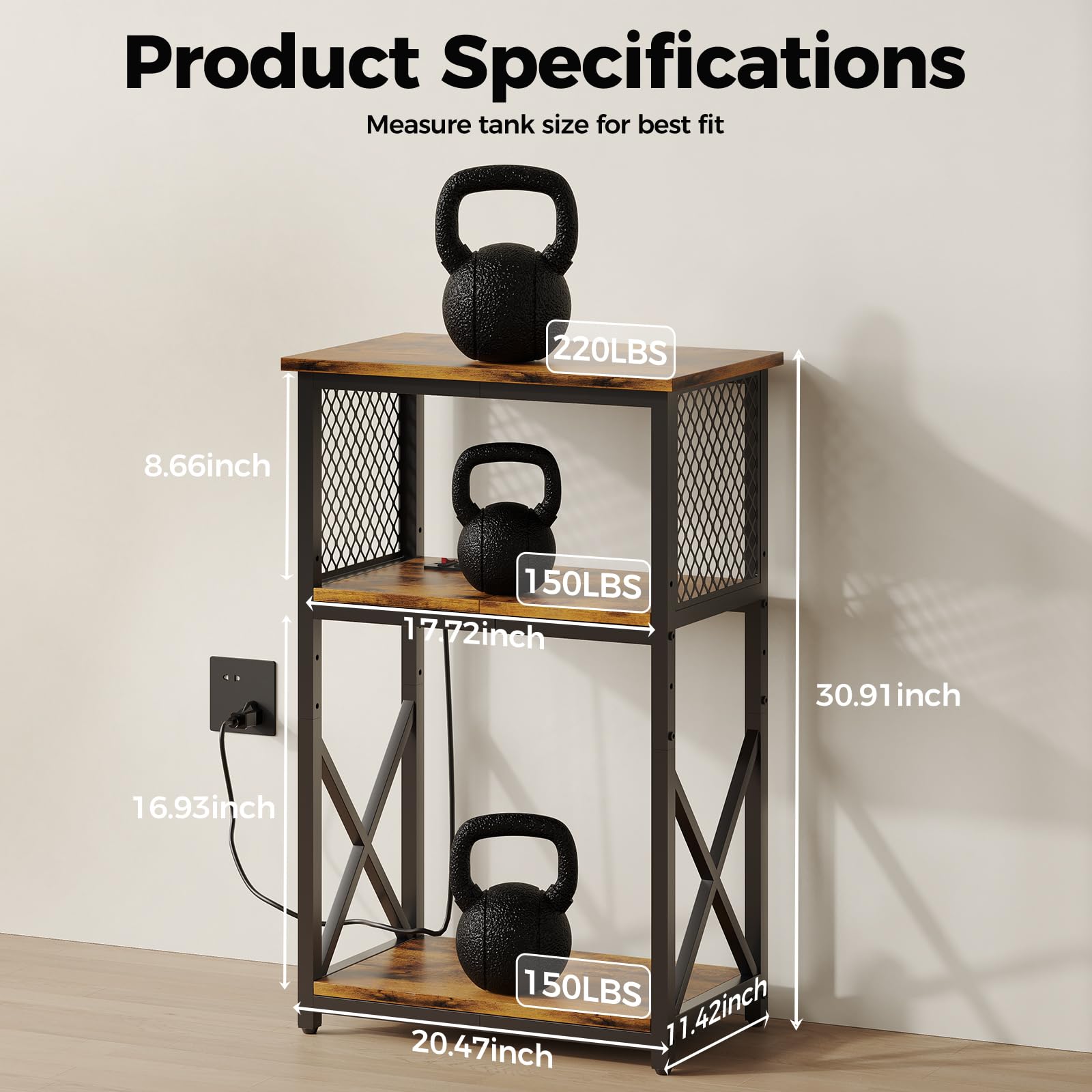 HavenlyYouth bottom and top platforms demonstrate dimensions suitable for 5–10 gallon tanks.