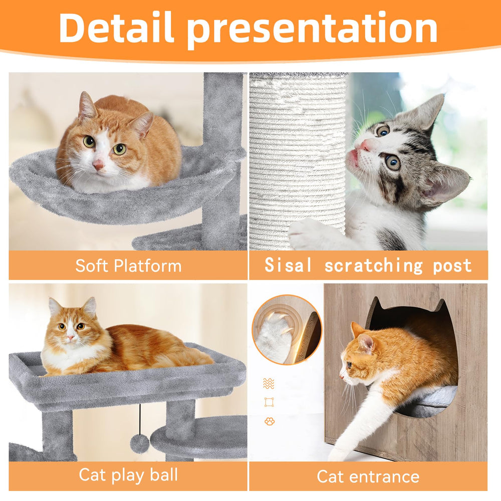 HavenlyYouth cat-tree-enclosure-sisal-posts highlight natural scratching and daily exercise.