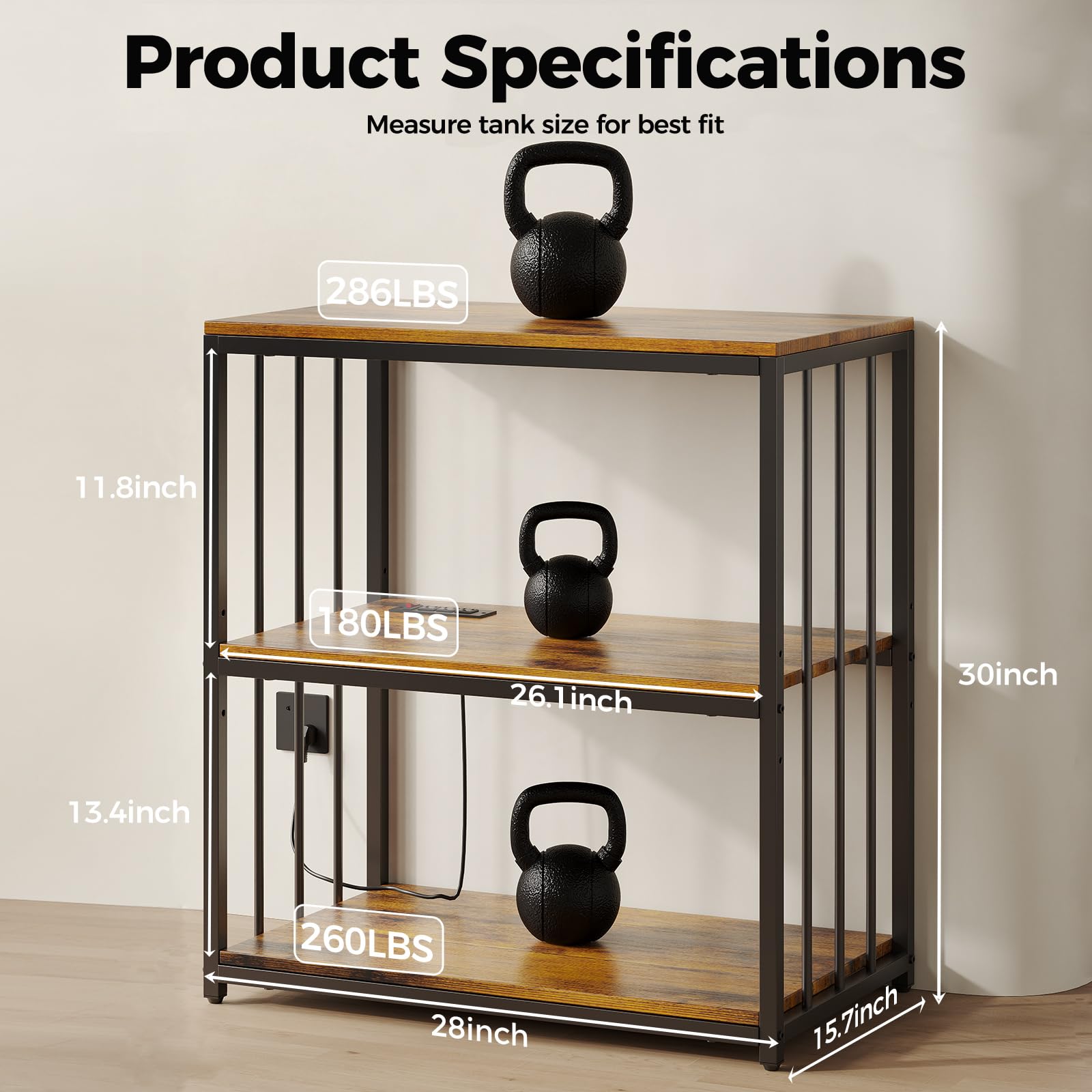 HavenlyYouth durable-metal-frame ensures stable support for tanks and accessories.