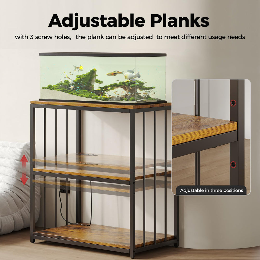 HavenlyYouth retro-brown-finish enhances aesthetic appeal in home aquariums.