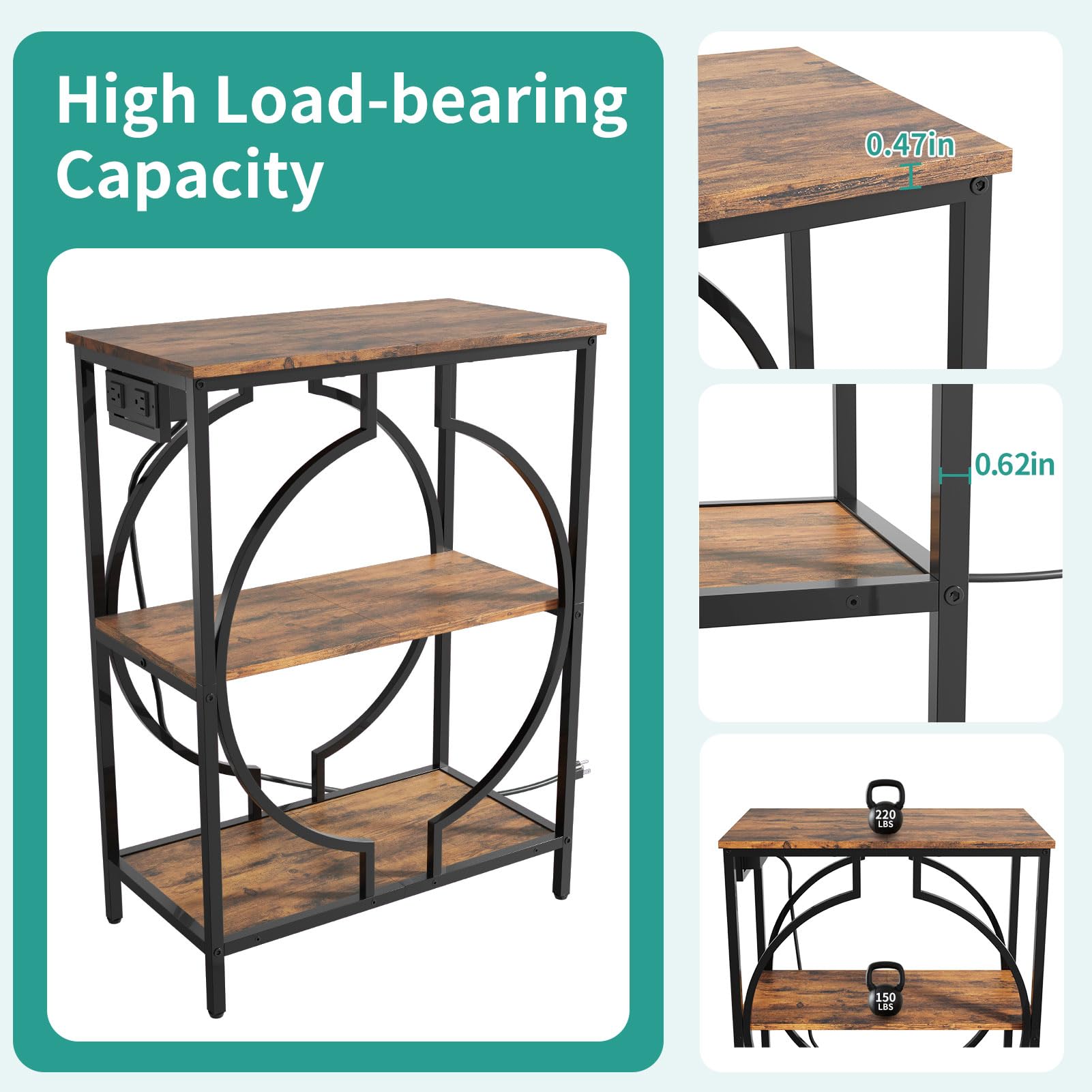 HavenlyYouth rustic finish blends with home office decor while keeping equipment organized.