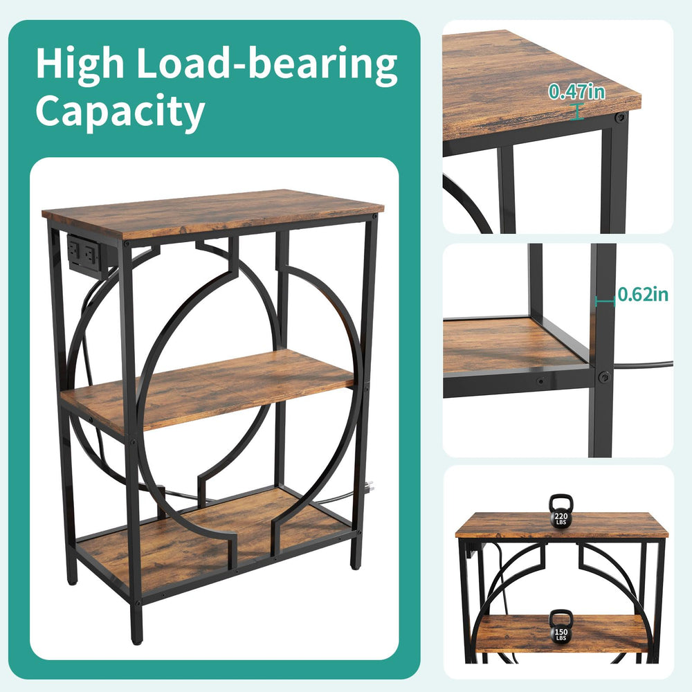 HavenlyYouth rustic finish blends with home office decor while keeping equipment organized.