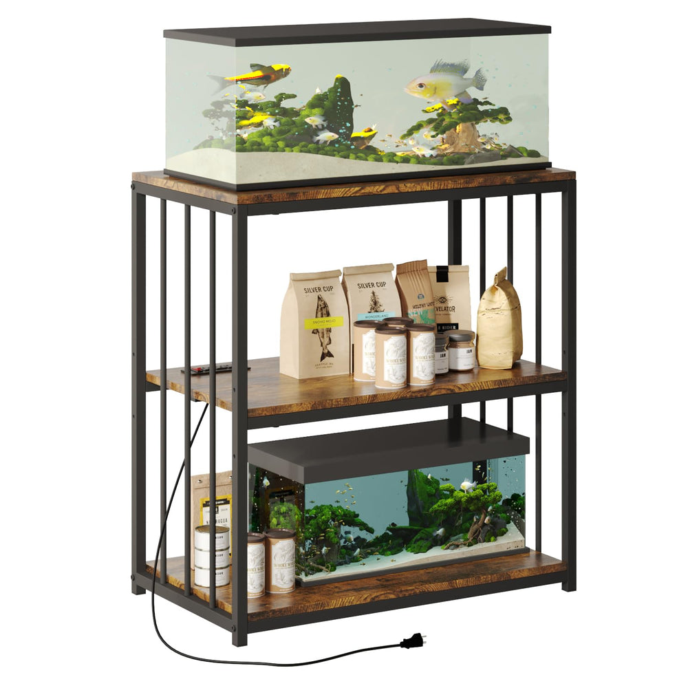 HavenlyYouth stand with power-outlet keeps tank gear organized and accessible.