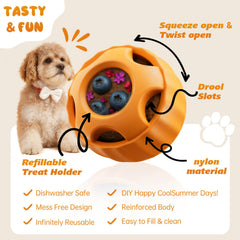 Havit Frozen Dog Treats Toy orange keeps dogs engaged during outdoor play.