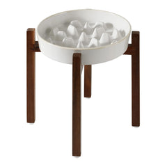 Havniva 3.2-cup ceramic raised slow-feeder bowl promotes steady feeding posture.