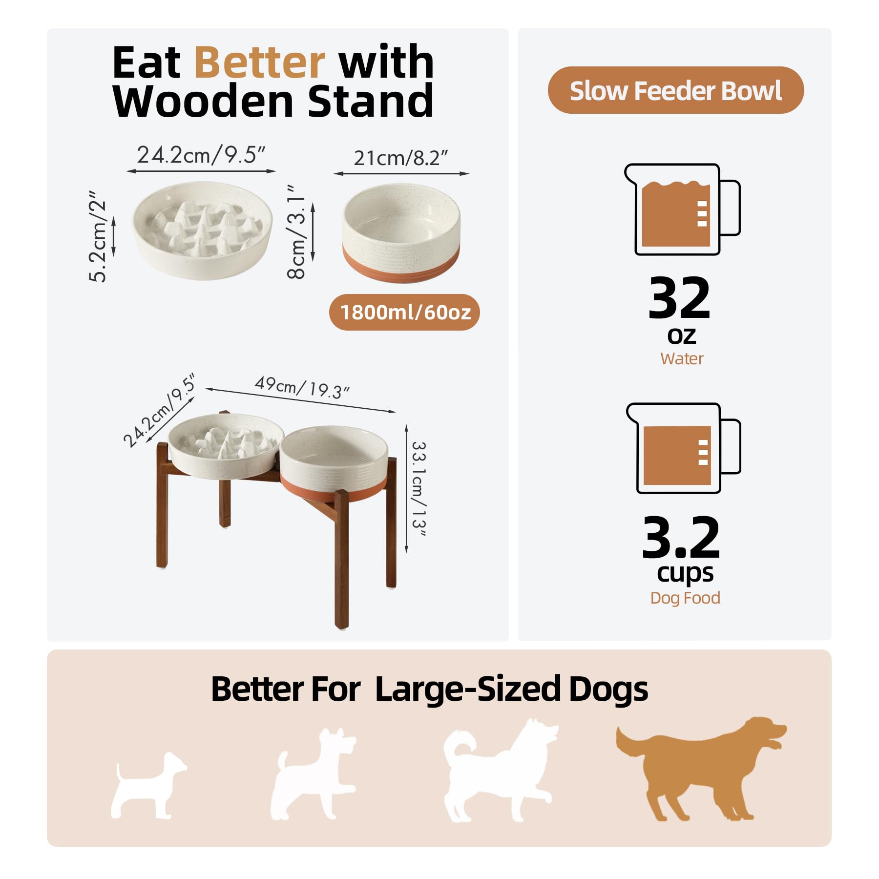 Havniva acacia wood stand elevates dog bowls for comfortable dining posture