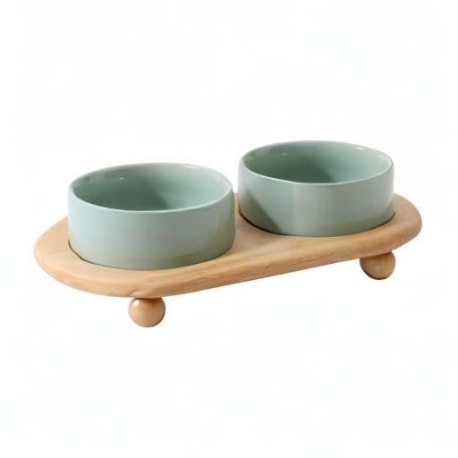 Havniva cats using elevated bowl to reduce neck strain.