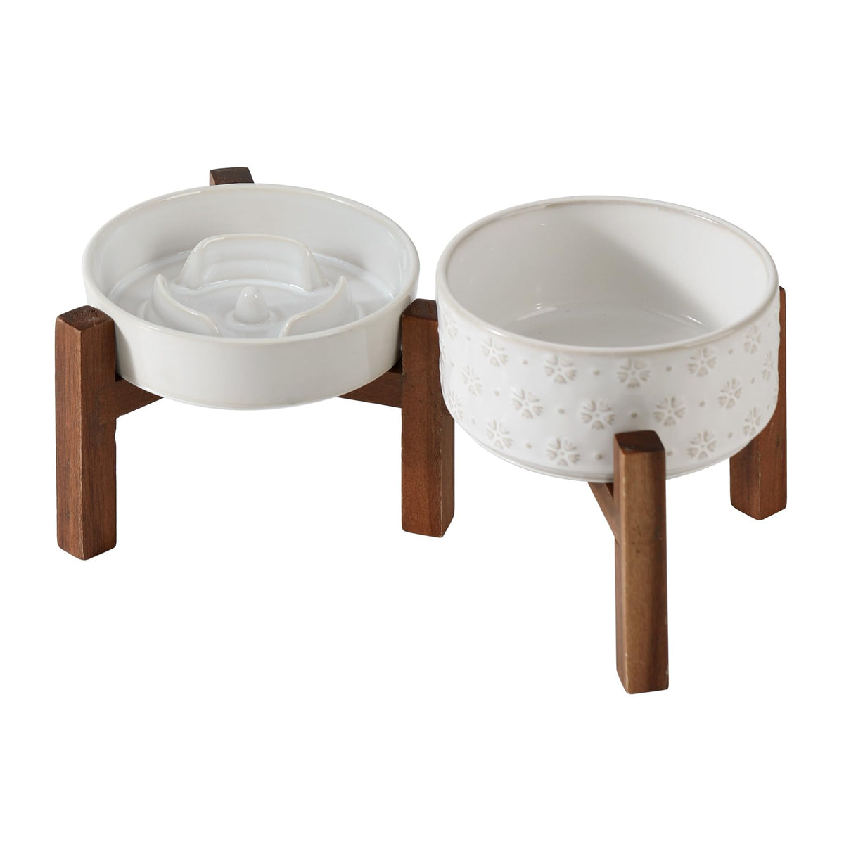 Havniva ceramic 0.9 cup raised slow-dish with stand for calmer, paced meals.