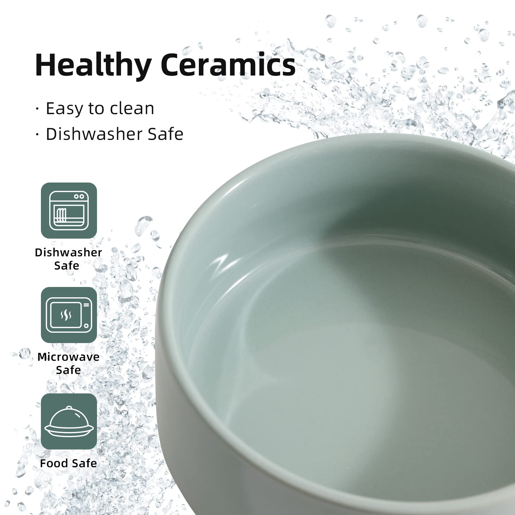 Havniva light-green bowls designed for convenient wet or dry cat food.