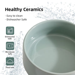 Havniva light-green bowls designed for convenient wet or dry cat food.