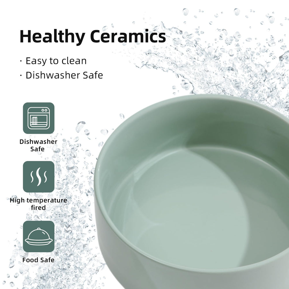 Havniva ceramic dog bowls showing heavy-weight base to reduce sliding during meals