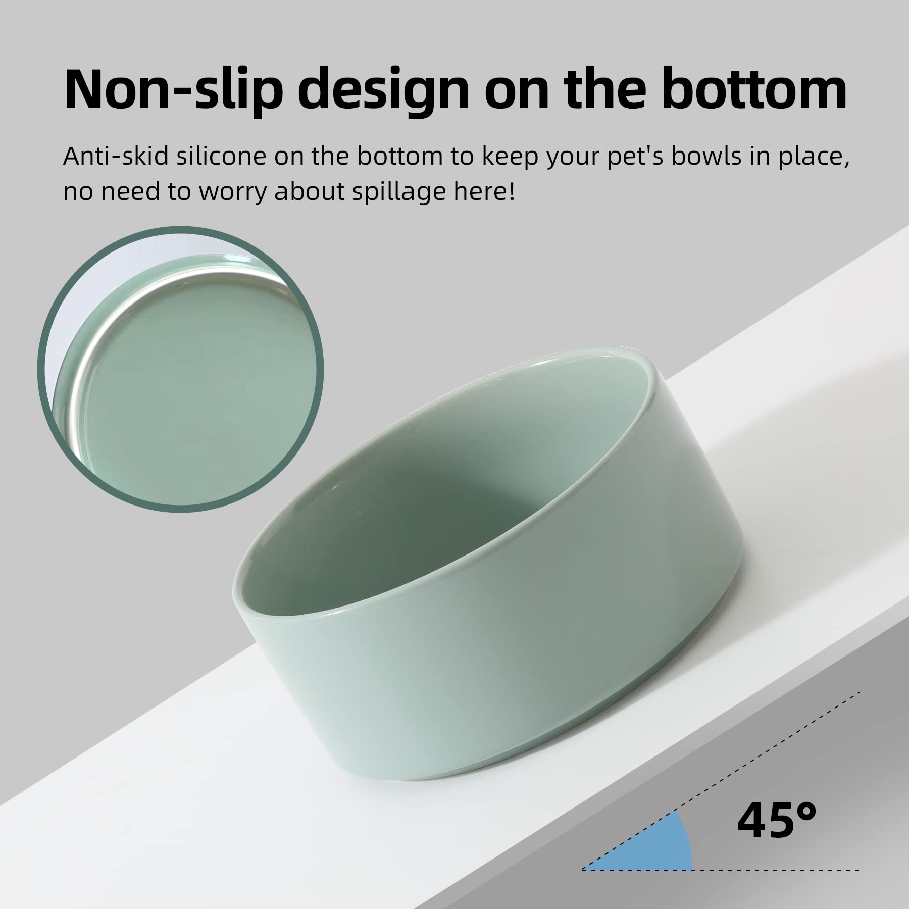 Havniva light-green bowls ready for wet or dry dog food meals