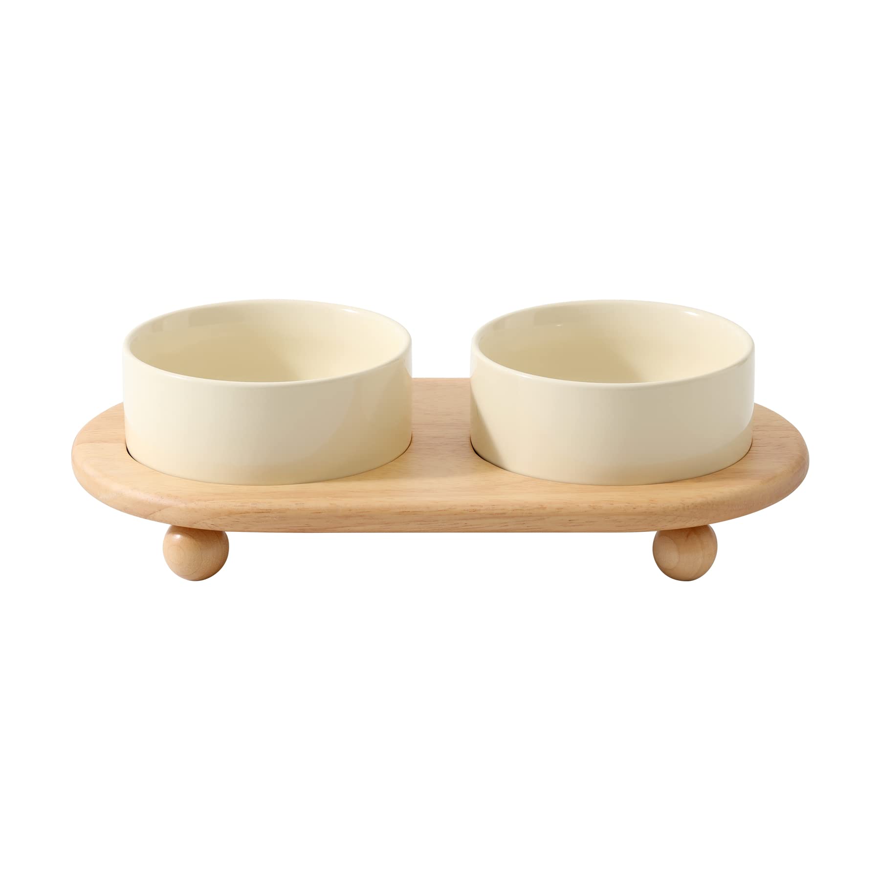 Havniva ceramic elevated cat bowl closeup shows a non-slip, easy-to-clean design for meals