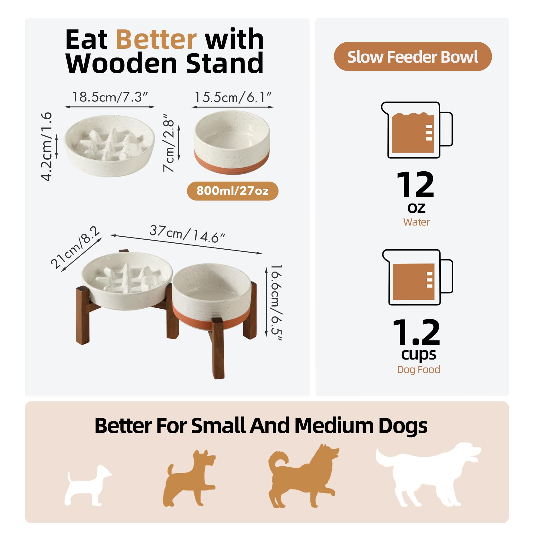 Havniva slow feeder dish showing 7-3 inch capacity for mindful meals.