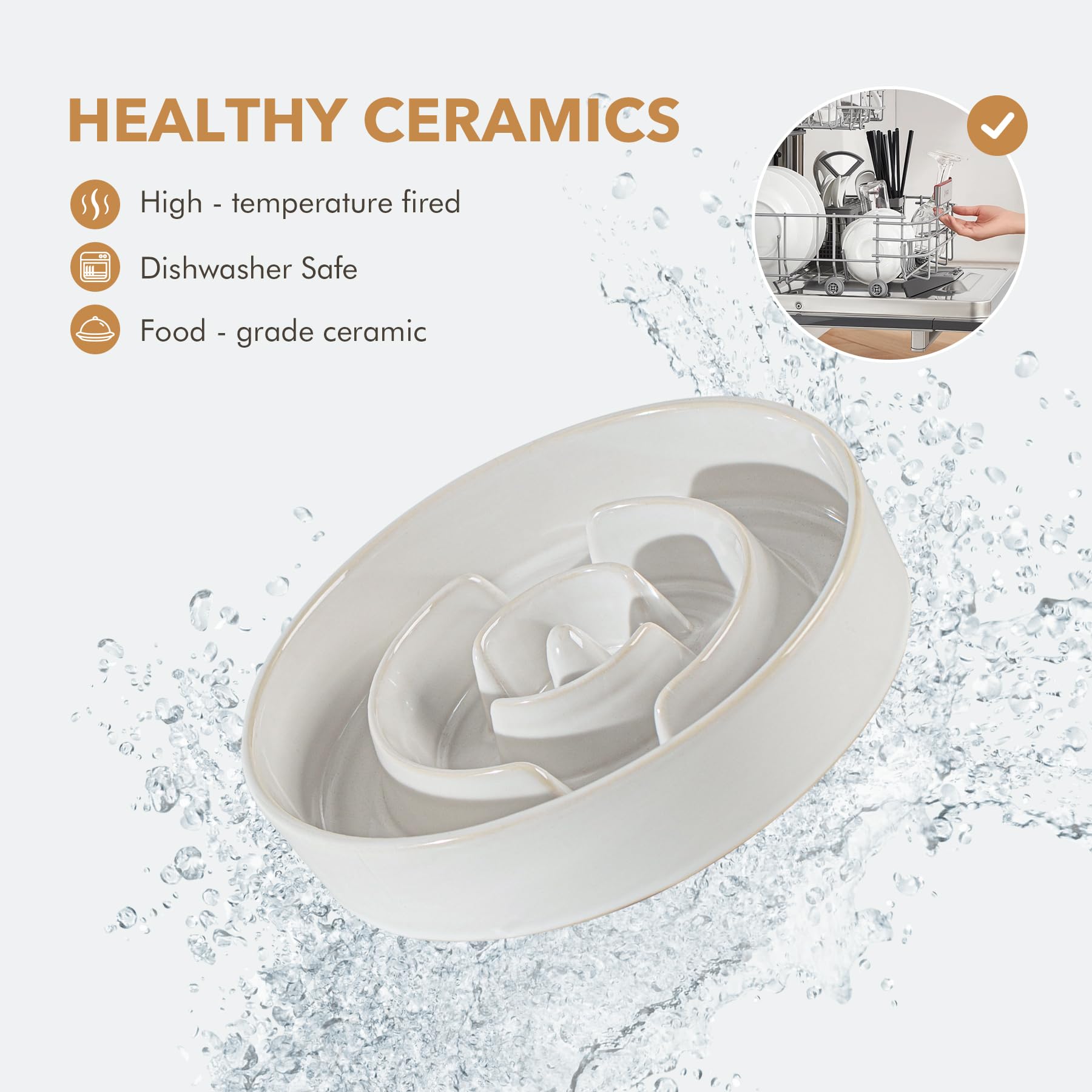 Havniva side view of the slow feeder bowl with compact profile