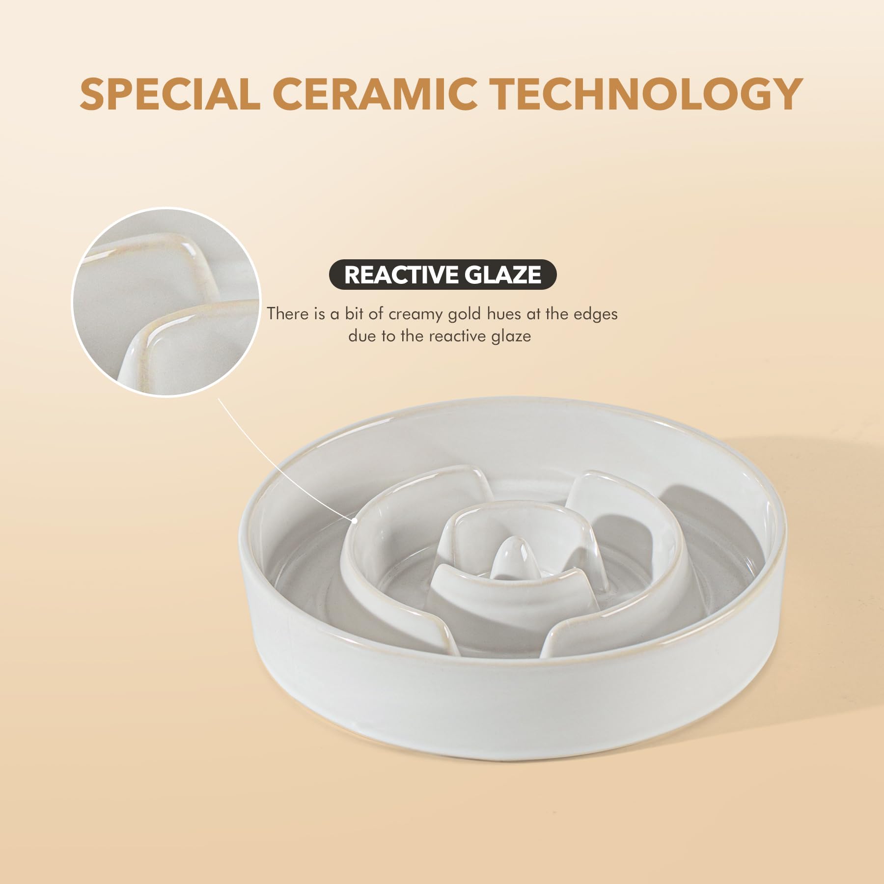 Havniva white reactive glaze ceramic bowl with durable, lead-free finish