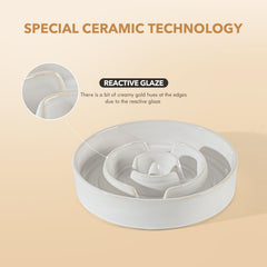 Havniva white reactive glaze ceramic bowl with durable, lead-free finish