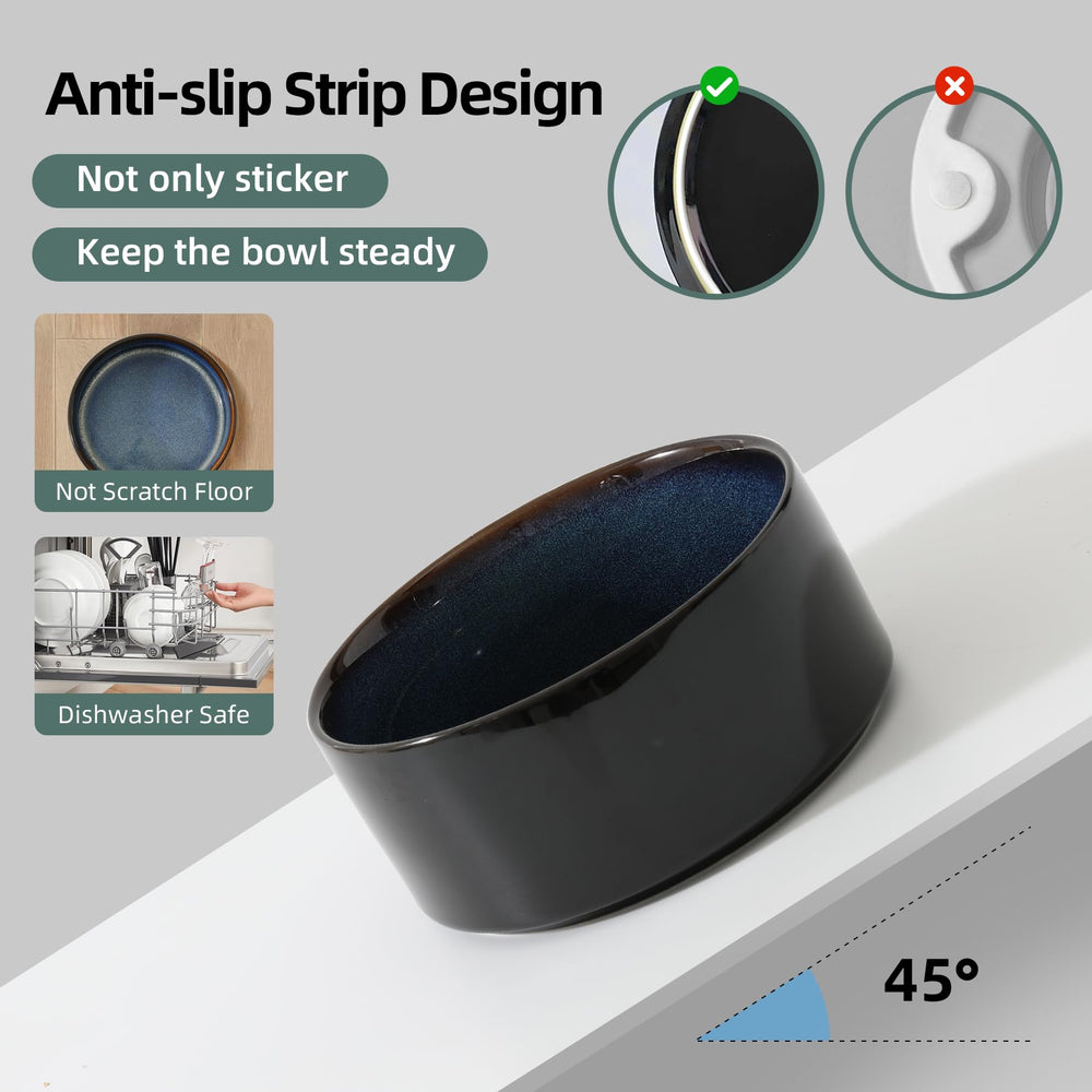 Havniva dining setup on wood floor demonstrates practical two-bowls use