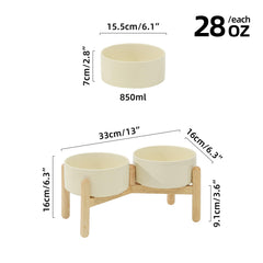 Havniva double-bowl with stand keeps water and food steady during meals
