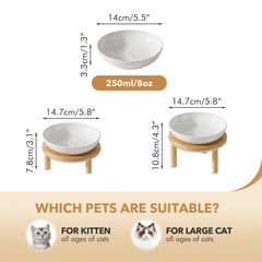 Havniva adjustable-height cat dish stands in white supporting customizable feeding posture