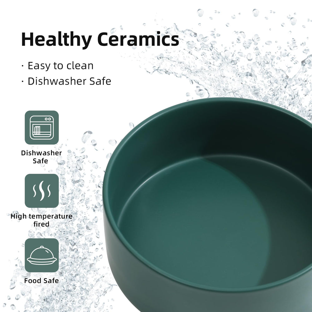 Havniva green non-slip dog bowl heavy weight resists tipping.