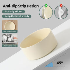 Havniva kitty bowl beige dining emphasizes organized feeding for dry and wet meals