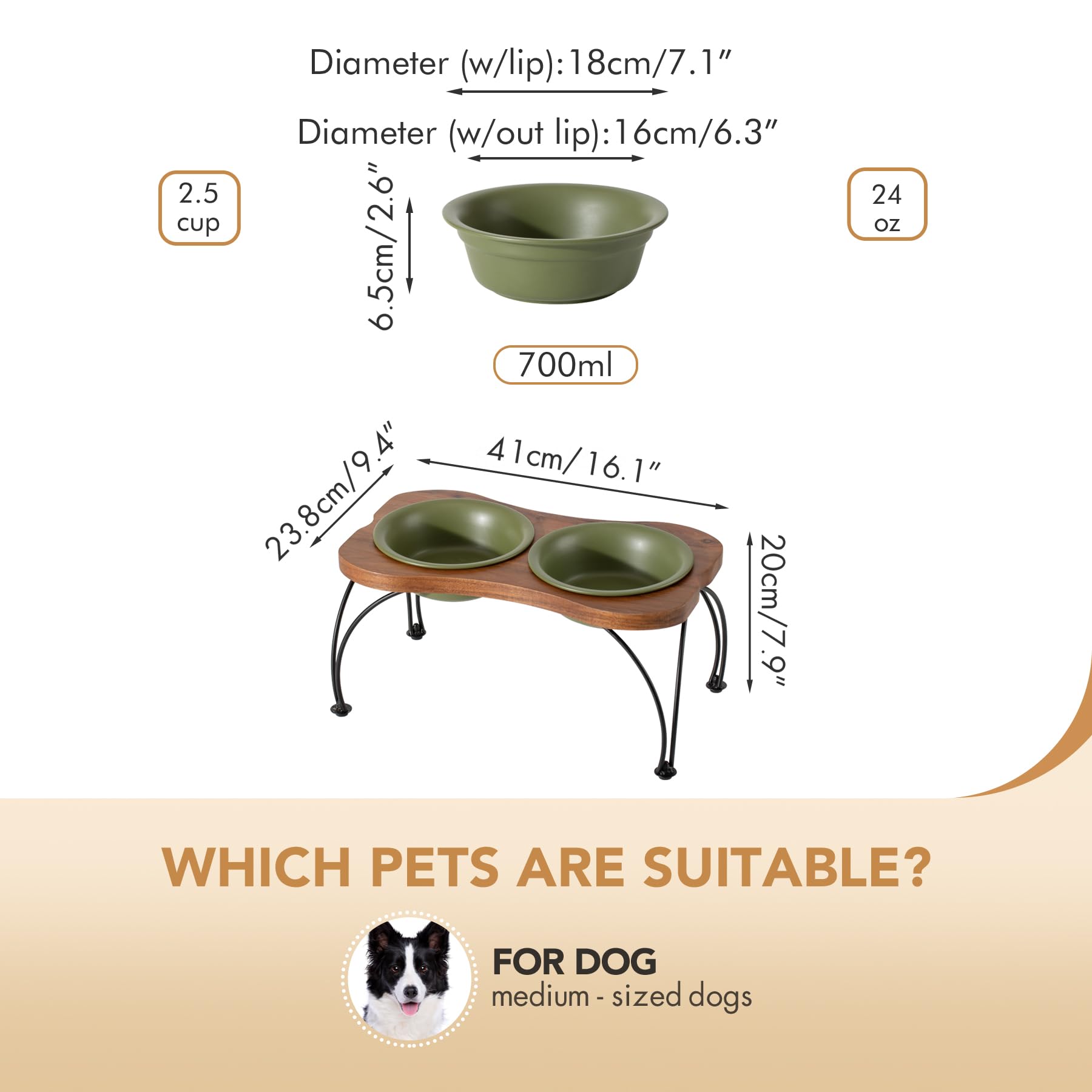 Havniva olive green bowls with wide openings for easy access at meals.