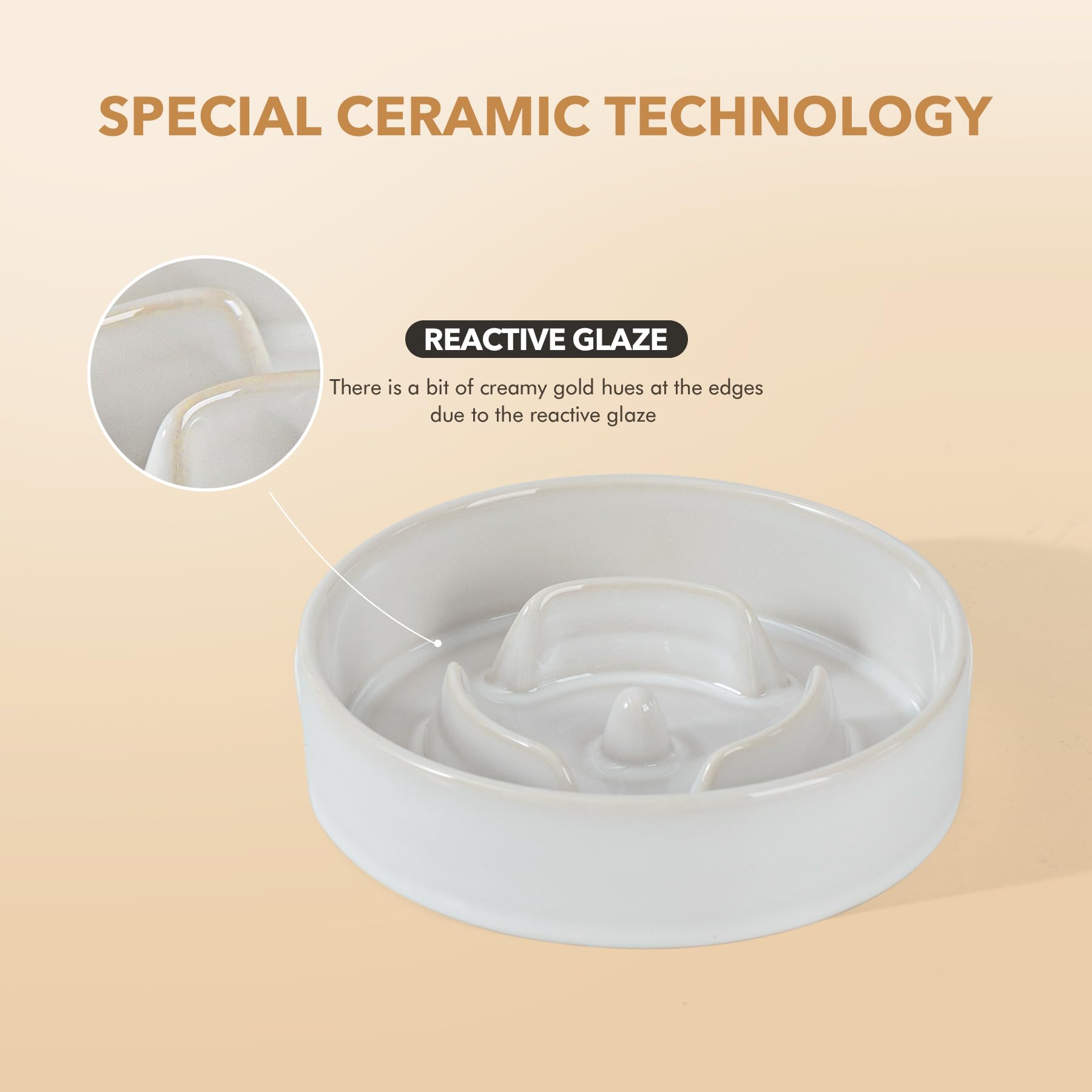 Havniva slow-feeder bowls with non-slip bottom prevent sliding during meals.