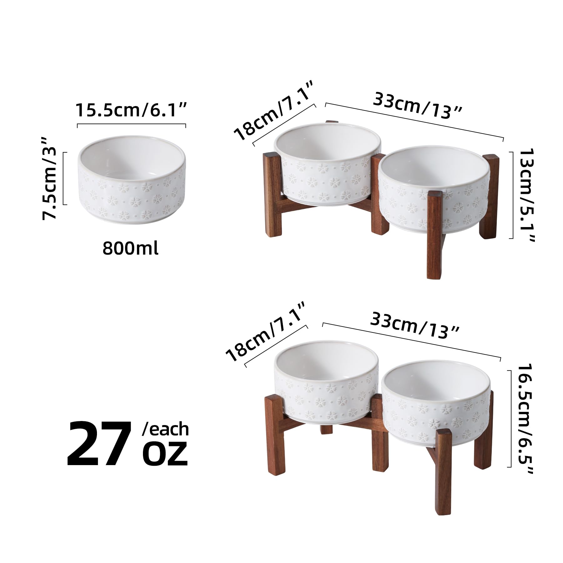 Havniva two-height stand adapts to growing pets for comfortable meals.