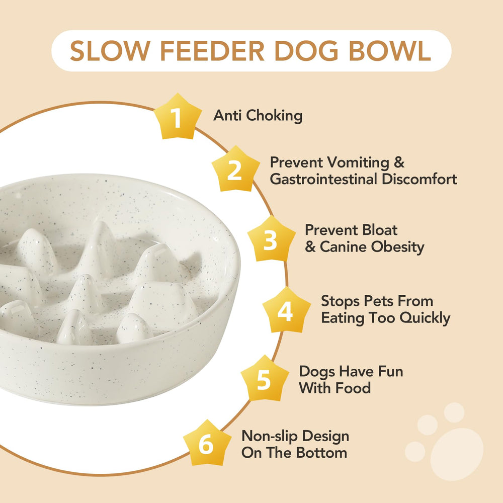 Havniva vanilla white dog bowls paired for a clean, hygienic feeding space.