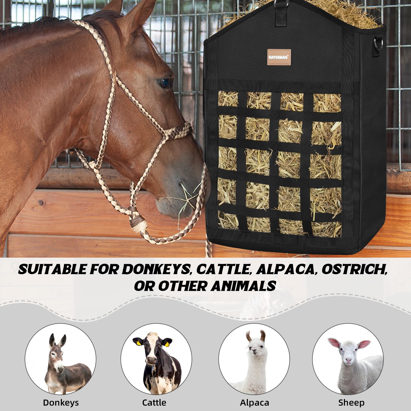 HAYSRMAN stable hanging setup illustrating versatile stall placement.