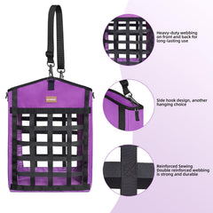 HAYSRMAN reinforced Oxford fabric hay bag withstands daily use while keeping forage tidy