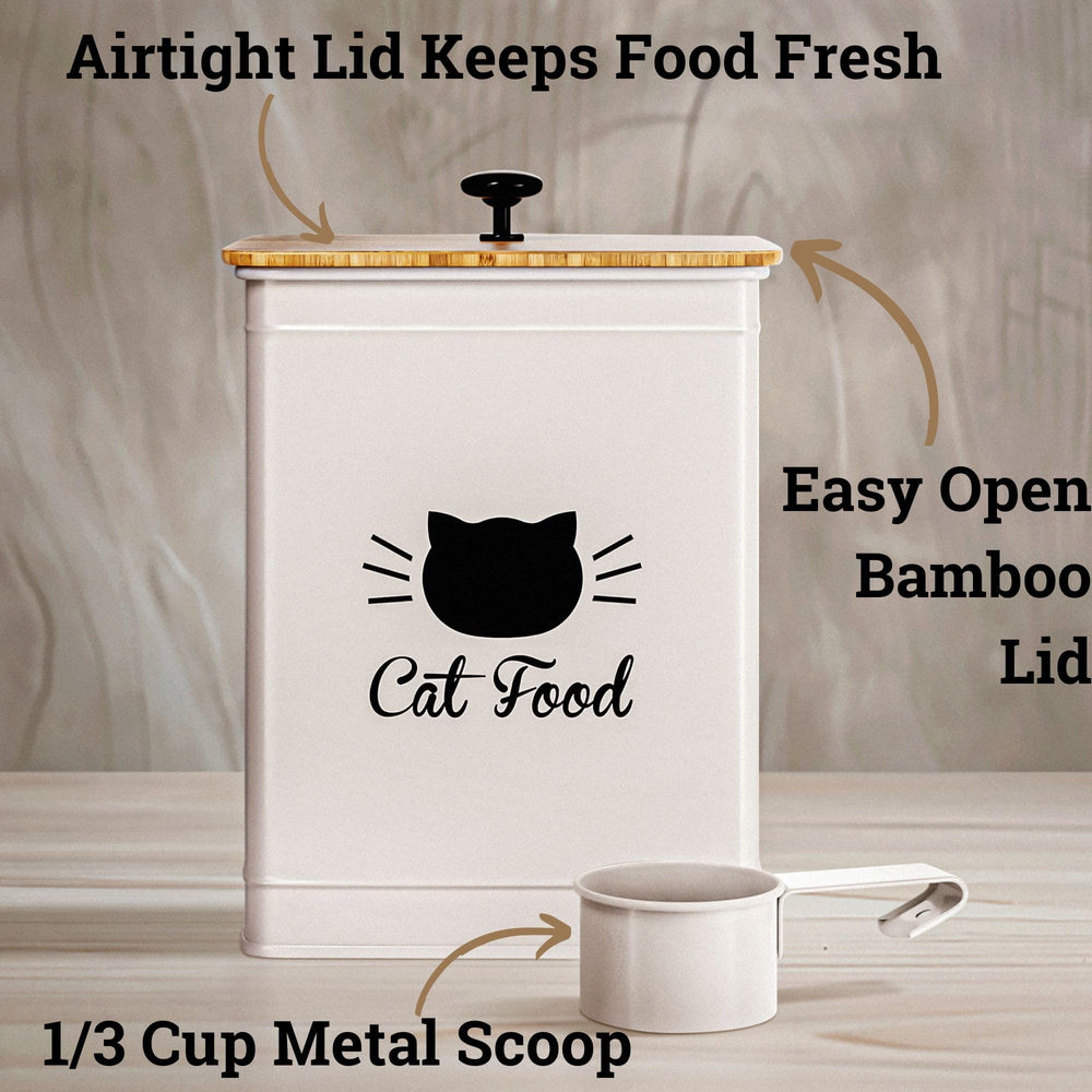 HB Design Co. bamboo lid airtight feature preserves moisture-free kibble freshness.